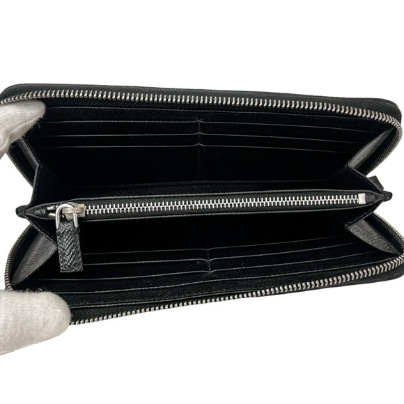 PRADA Saffiano long wallet black leather - Picture 6 of 9